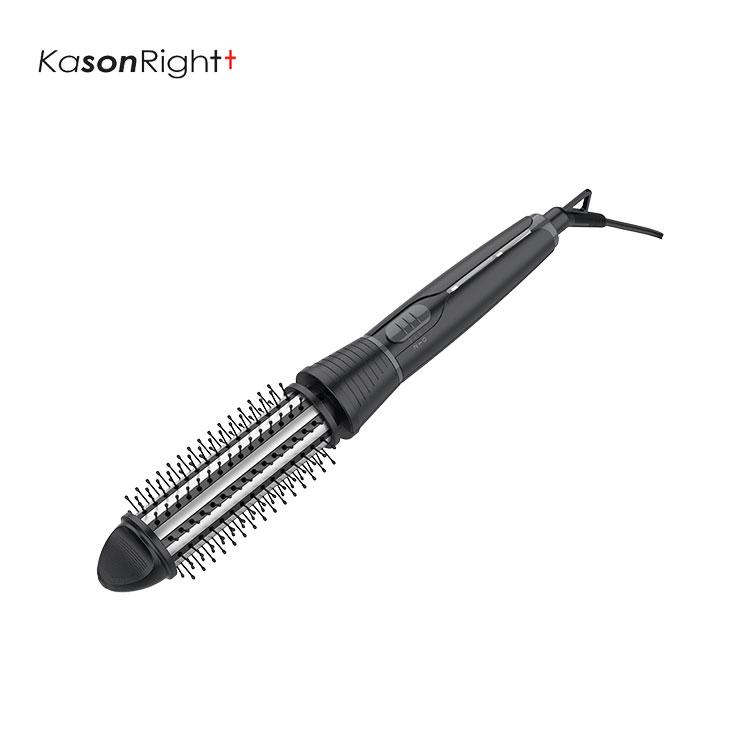 電気加熱ヘアスタイラー、PTC高速加熱、2つの温度設定、LEDインジケーターボリューム回転加熱ヘアブラシ